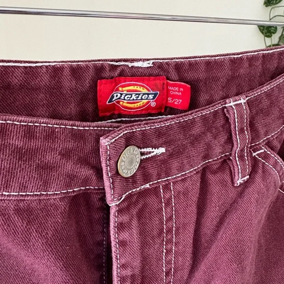 Dickies Women’s Relaxed Fit Carpenter Pants Maroon Burgundy Discontinued Color - Picture 2 of 7